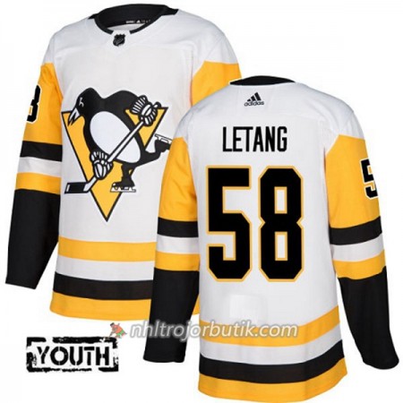 Barn Ishockey Pittsburgh Penguins Tröja Kris Letang 58 Adidas 2017-2018 Vit Authentic